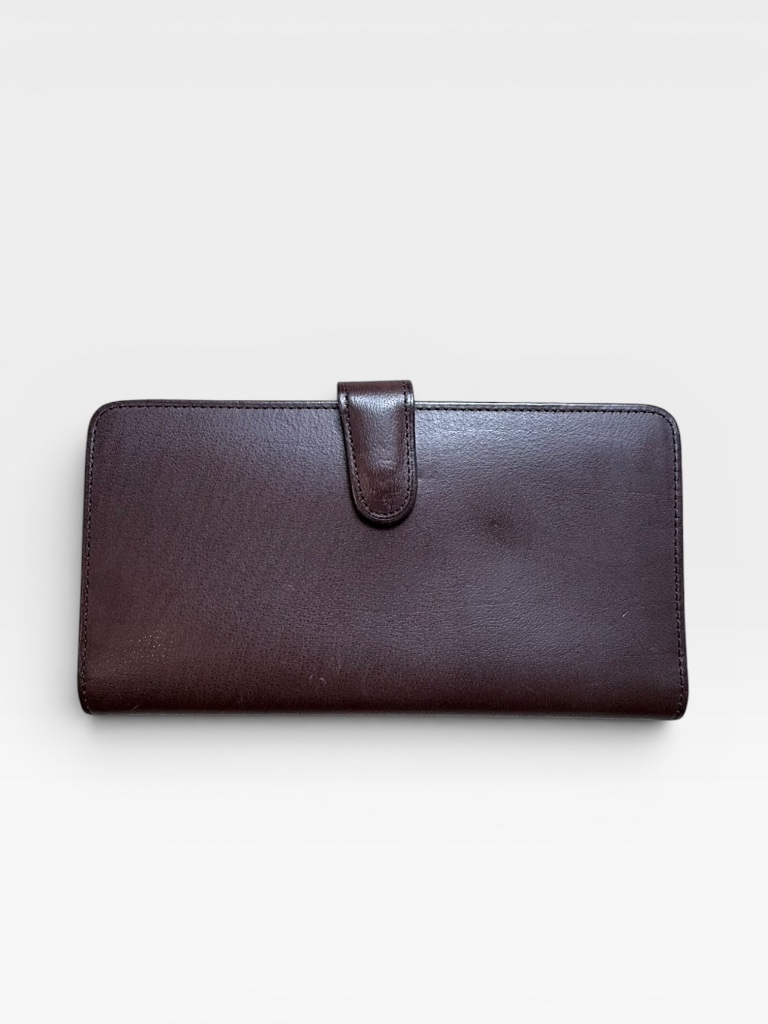 Coach Vintage Mahogany Brown Leather Checkbook Clutch Wallet (Note Flaws)